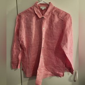 J. Jill Womans Small Petite Linen Button Down